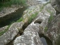 【Potholes: Natural Molding in Saza river】 【自然の造形：ポットホール：吉井町】