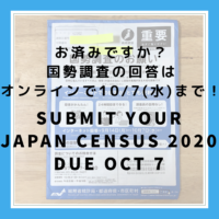 Person with Blue bag and Blue armband is at my door… who? It’s 2020 Census! 【国勢調査 】【10/7（水）まで】もう済んだ？オンラインで簡単回答！